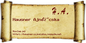 Hausner Ajnácska névjegykártya